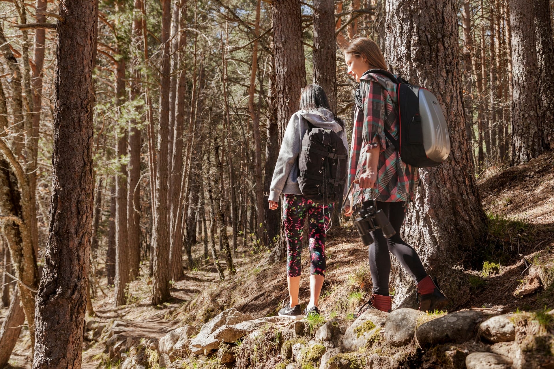 Hiker on a Japanese mountain trail with backpack and tent